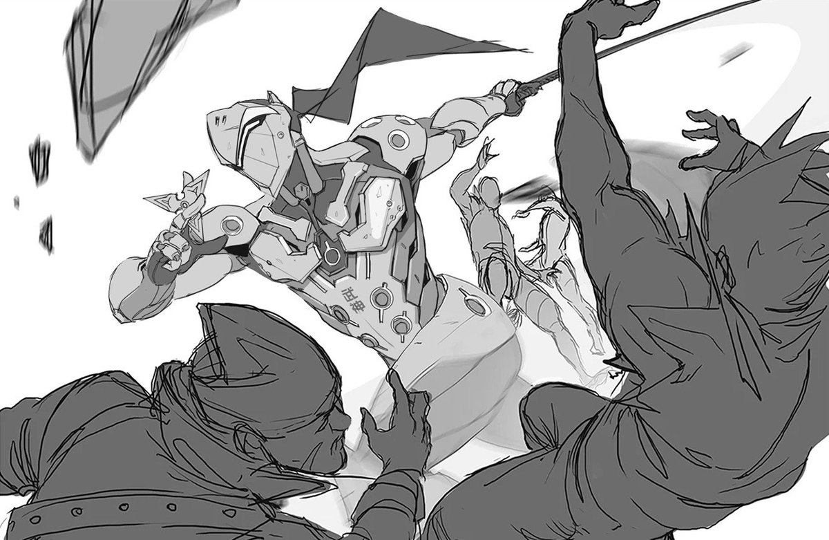 PlayOverwatch's tweet image. Being a hero isn't always black and white... | Fanart sketch collection by @art_wilkins (blizz.ly/2e39dbH)