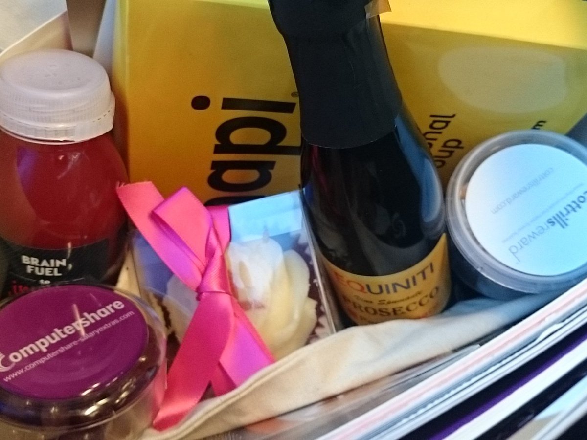 SarahLOxford's tweet photo. Very happy with my freebies (and very useful information!) from #EBLive16. Award for best giveaway has to be Equiniti for the prosecco! https://t.co/UQYlNvnr4M