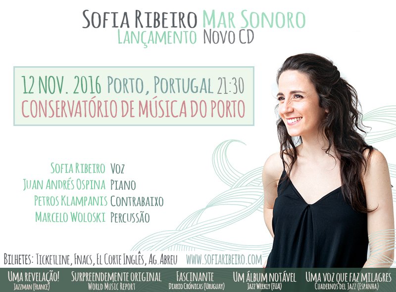 Finalmente um concerto na minha cidade, no dia 12 de Novembro às 21:30! Bilhetes à venda: Ticketline, Fnacs, Corte Inglês, Ag. Abreu.