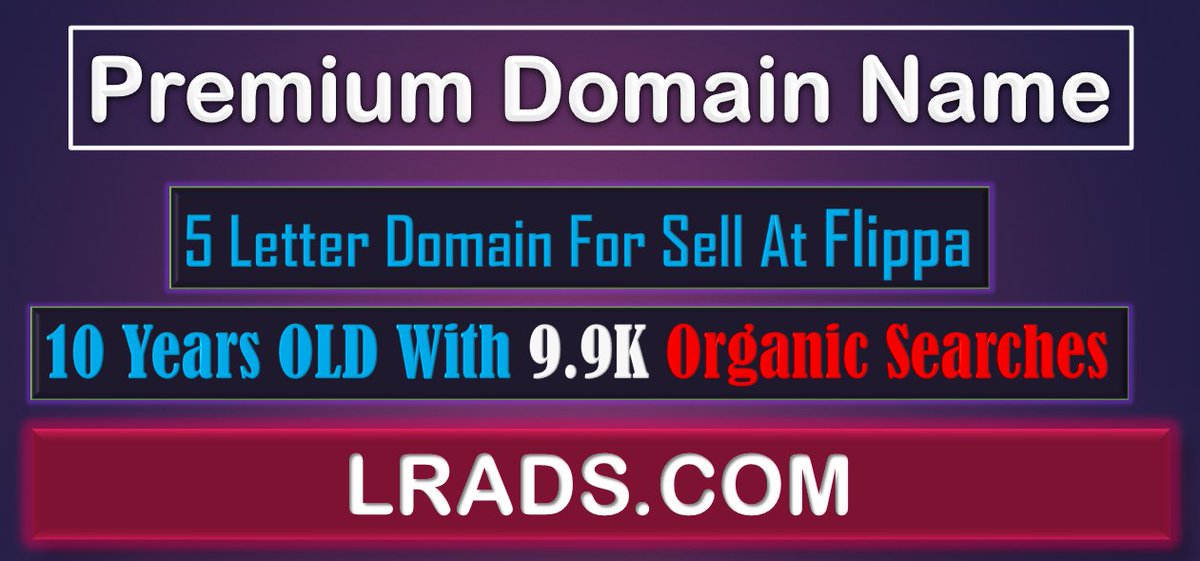 SEOToolsCentre's tweet photo. Five Letter 10 Years Old #Premium #Domain https://t.co/KOdt7i4Zxu For Sale @Flippa With 9.9 K monthly Searches. Grab https://t.co/cmllPPdHIc https://t.co/fOqcqhIO0l