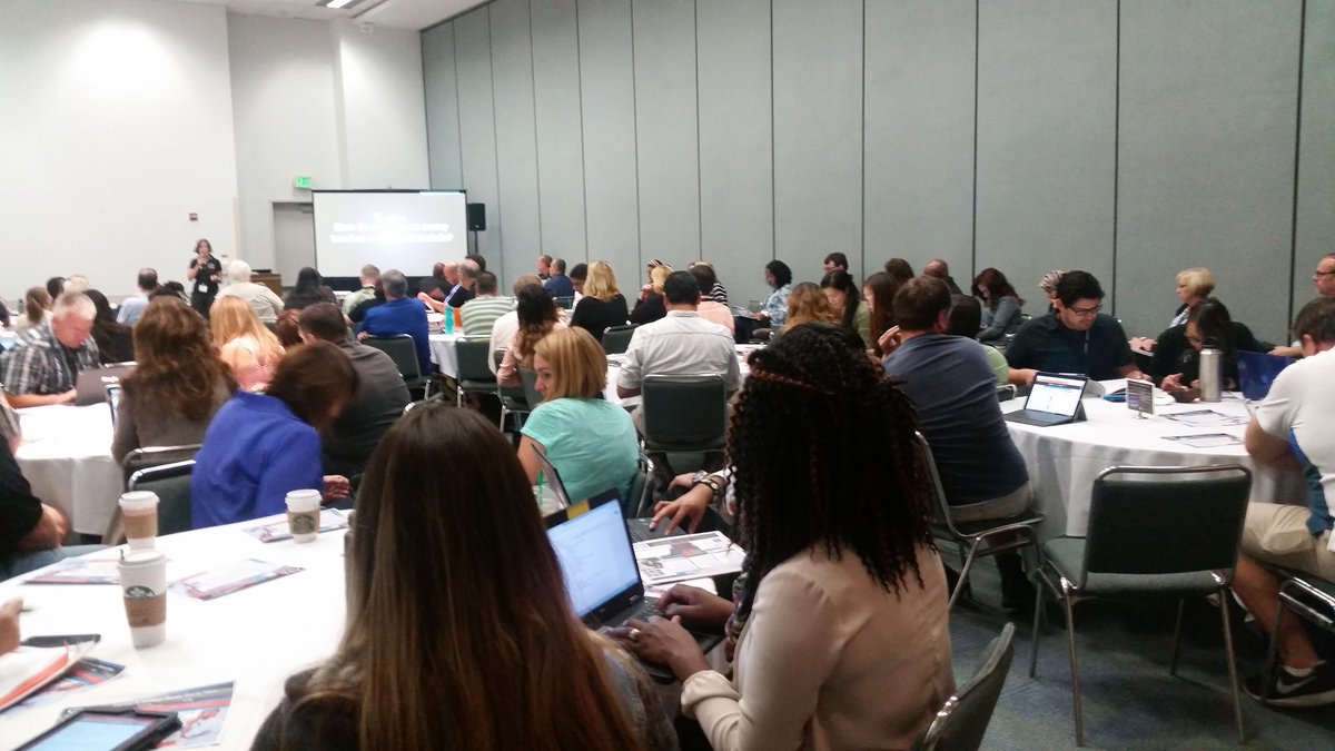 NavNorth's tweet photo. 121 teachers packed in #CTEonline STEM session, turned over 40 people away...yr. 4 of needing bigger room #CASTEM2016 https://t.co/ETOEOzh2LP