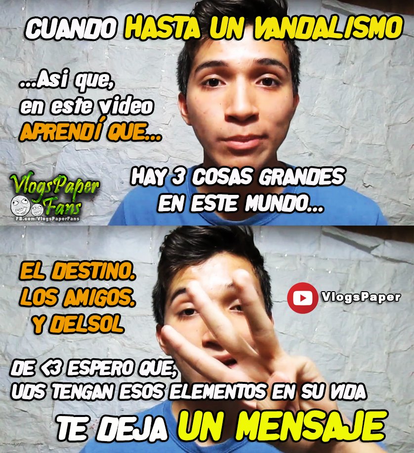 ArthurMorenoB's tweet photo. Cuando hasta en un ACTO de VANDALISMO en la ESCUELA, @YoSoyLuisxD #VlogsPaper nos deja un gran MENSAJE xD
VIDEO: https://t.co/43Qnw38UkR https://t.co/zSP1UJRo0U