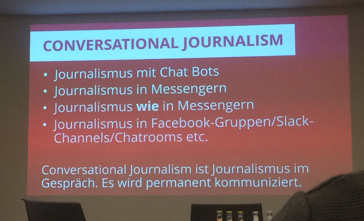 JoMajHee's tweet photo. #chatbots im #journalismus wirkungsvoll nutzen: individuell, direkt, informativ @martinhoffmann https://t.co/7qnuWAFvqI