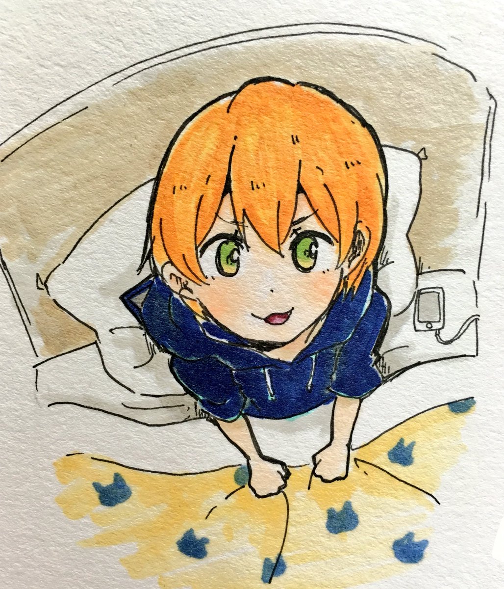 星空凛 「明日も!頑張るにゃ!おやすみ! 」|クマ5号🍯のイラスト