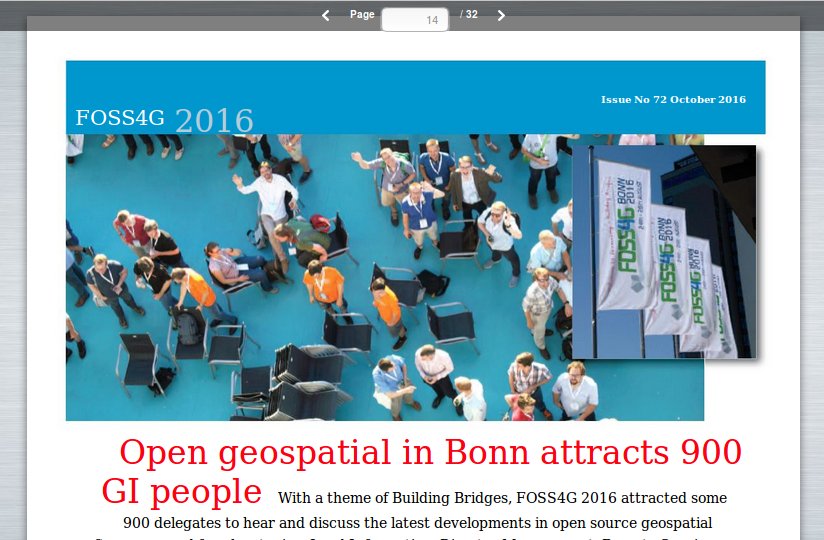 foss4g's tweet image. Read a great article about #FOSS4G2016 in Bonn by @CodrinaI in the #GISProfessional Magazine 10/2016 pvpubs.com/DigitalEdition… #FOSS4G #OSGeo