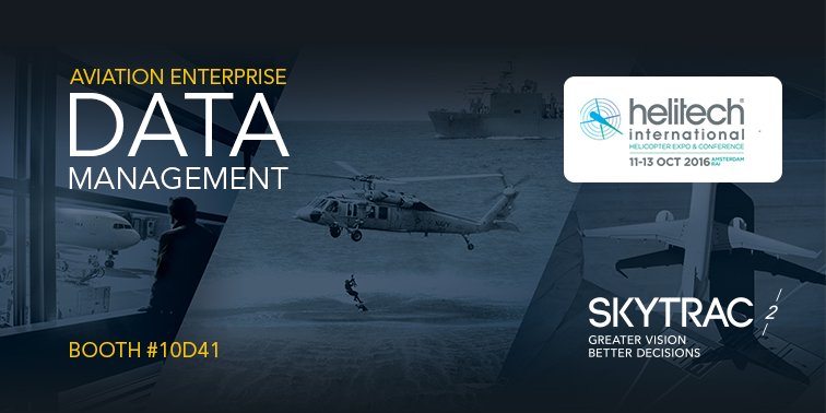 SKYTRACSystems's tweet photo. Two packed days remaining for #Helitech16. Meet with us at booth 10D41 #DataManagement #FlightTracking #FlightDataMonitoring https://t.co/S2lVqjXWWF