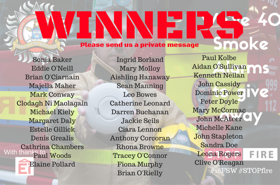 DubFireBrigade's tweet photo. The winners of our National Fire Safety week Smoke Alarm #competition are..... #16FSW #STOPfire
https://t.co/KVR8YmHsSm https://t.co/afIwRZ9zx3