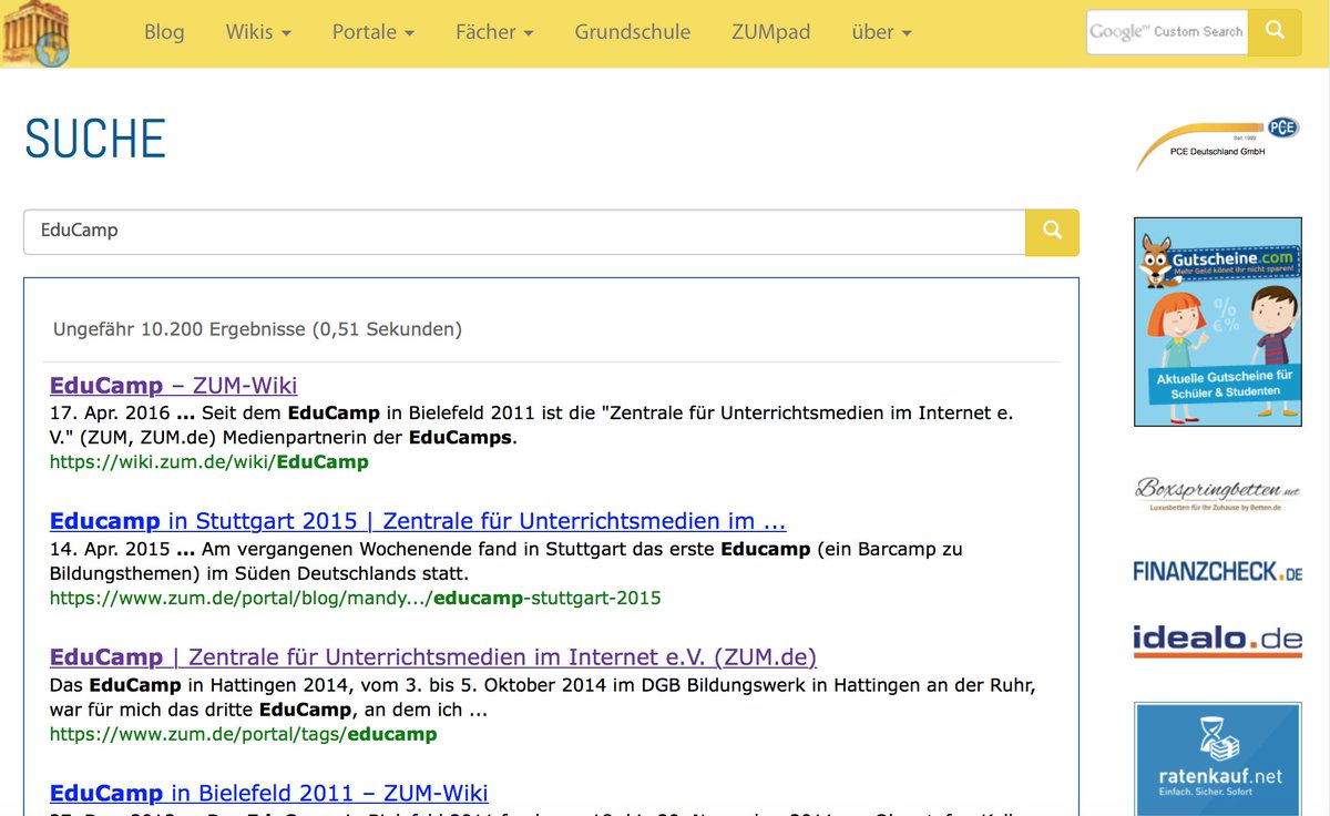 ZUMTeam's tweet photo. Es gab berechtigte Kritik an der Anzeige der Suchergebnisse bei einer #Suche auf #ZUMde. Ist behoben: https://t.co/Lnnbp7Lkfn #echat16 (kk) https://t.co/19swB1IuwF