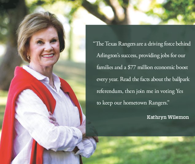 KeepTheRangers's tweet photo. Another great quote from Arlington City Councillor Kathryn Wilemon https://t.co/hb67YT3Fv7