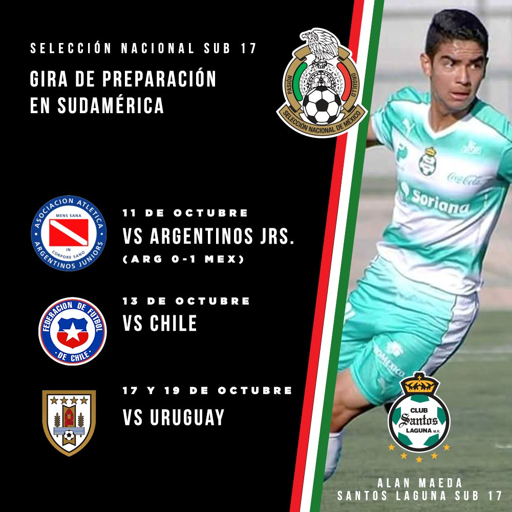ClubSantos's tweet photo. Nuestro #Guerrero #AlanMaeda tendrá participación con @miseleccionmx #Sub17. ¡Éxito en tus compromisos con el tri! #SinGuerrerosNoHaySantos https://t.co/EsjJ1Zor1O