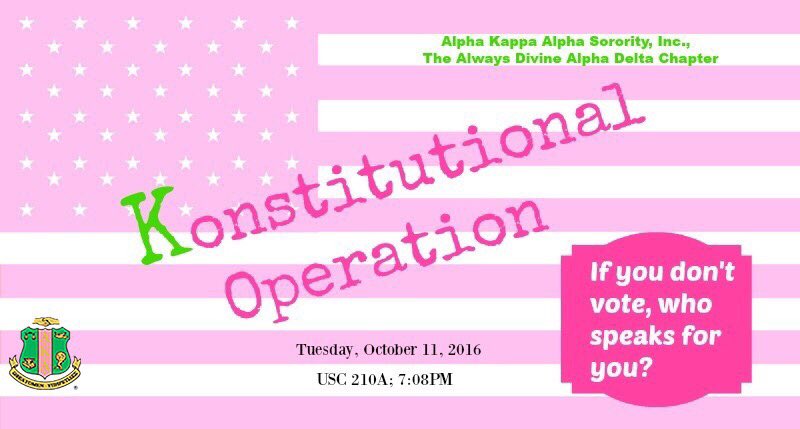 AKA_AlphaDelta's tweet photo. Join us tonight as we discuss the importance of exercising your right to vote, and the effects of choosing not to do so! 💕🇺🇸✅✍🏾️ https://t.co/LOFhaUiQOi