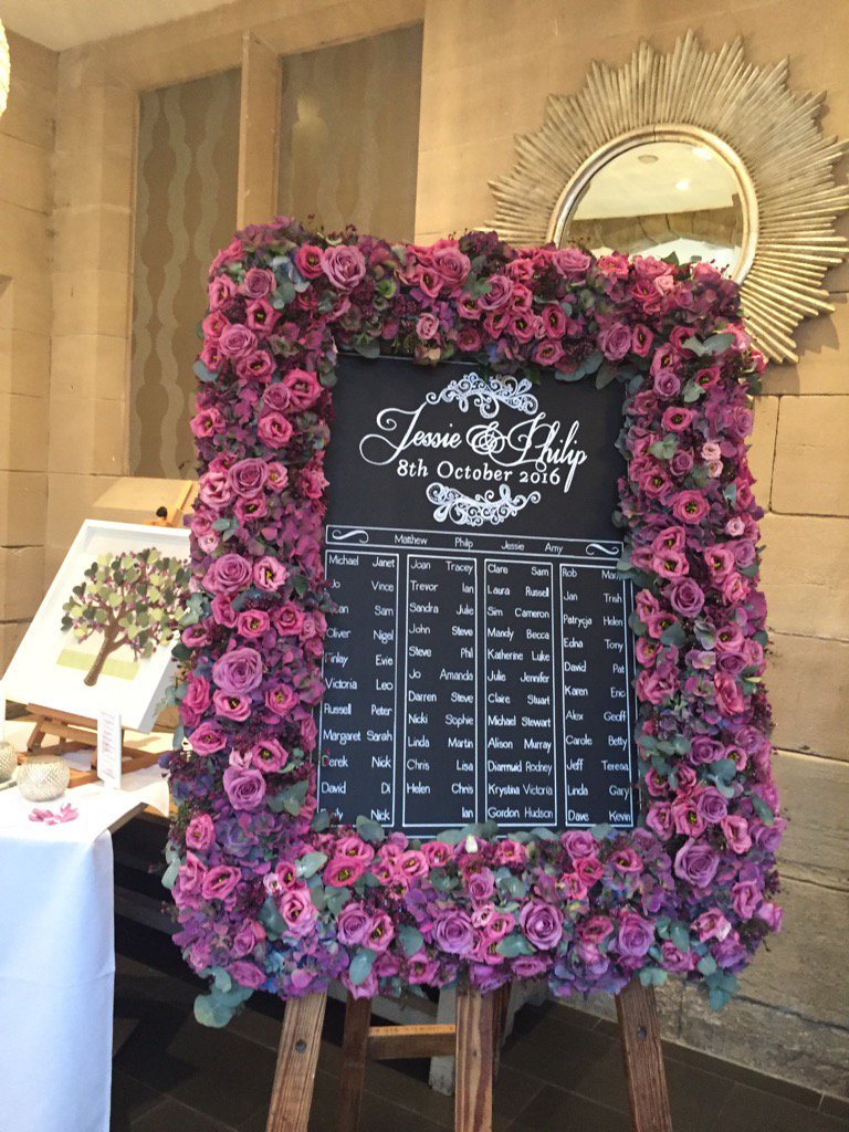 onajurnie's tweet image. Our table plan was from @ExallDesign with flowers from the Bees Nees were stunning #solihullhour