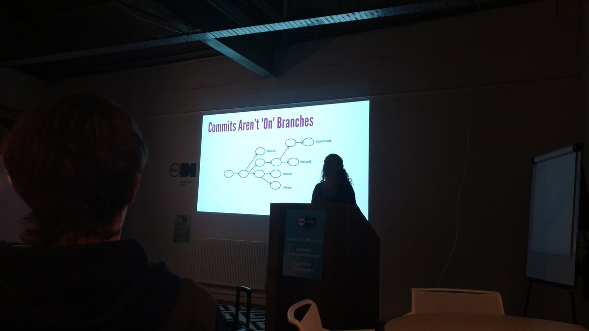 gwendiagram's tweet image. @lornajane has just told us at #LeedsDevOps that commits aren't on a branch, a branch is just a pointer to a commit. #MindBlown