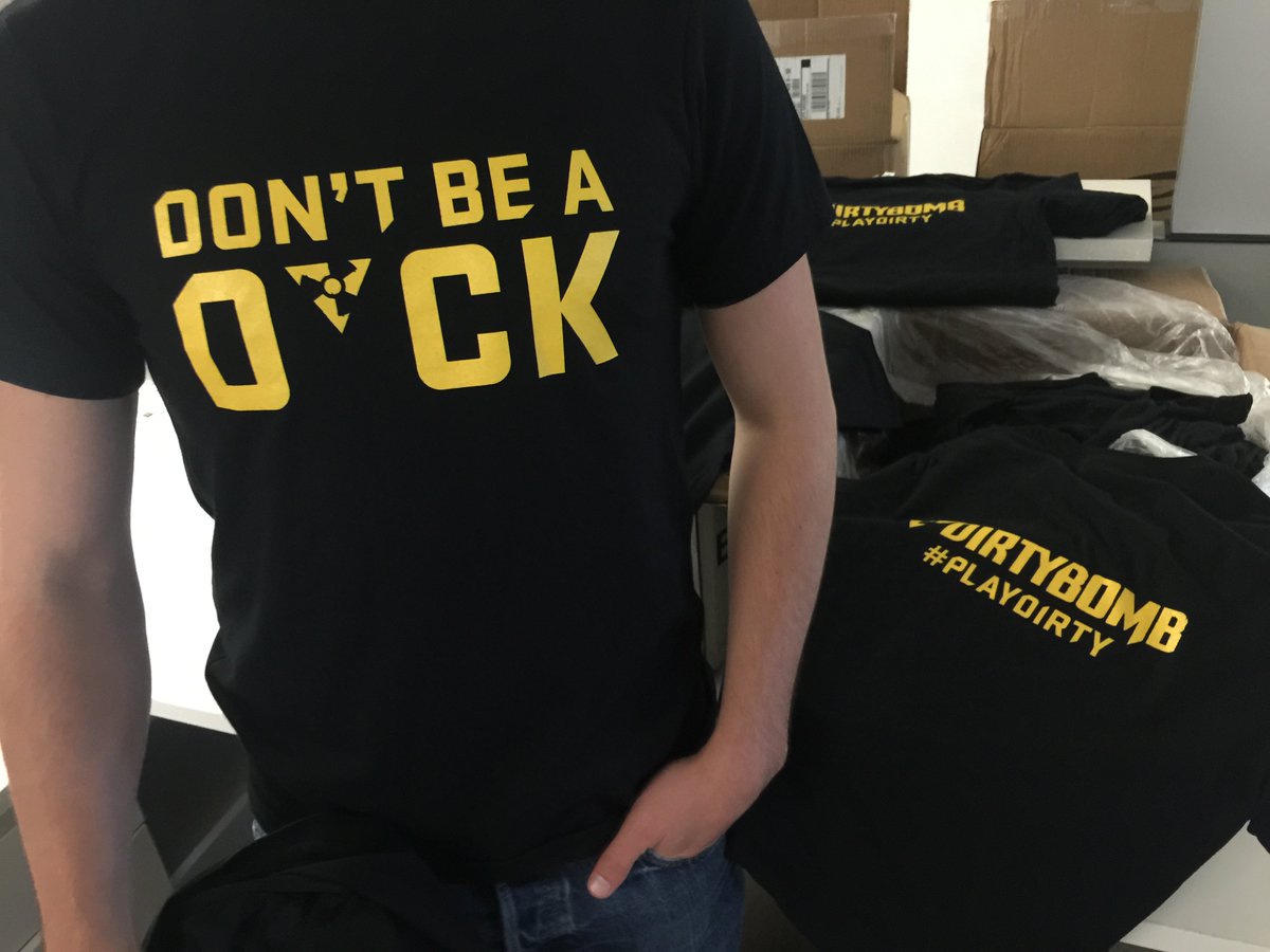 DirtyBomb's tweet photo. You know what? In ONE HOUR we will randomly pick a winner for a Don't be a Dick shirt all you have to do is RT &amp; follow.. AND GO! #PlayDirty https://t.co/zocMR94Kb4