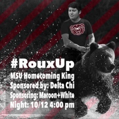 DeltaChiMSU's tweet photo. ๐๐๐ VOTE FOR ROUX! VOTE FOR ROUX! VOTE FOR ROUX! Roux needs YOU and YOU need Roux! https://t.co/Vg0FHkGUuq #RouxUp #Roux4King2k16 ๐๐๐ https://t.co/Rjd6kUDNqB
