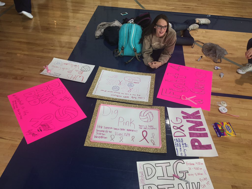 WHSgvb's tweet photo. Getting ready for the big game on Friday!! 🏐💗 https://t.co/V94QRyI8FE