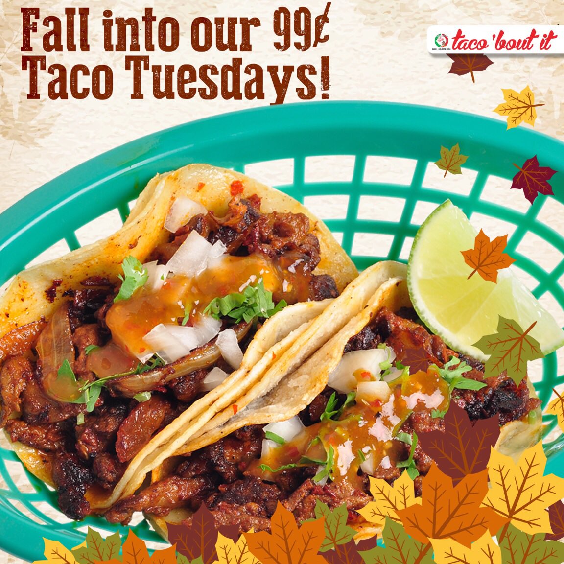 LosComales's tweet photo. Fall into our 99¢ Taco Tuesdays!
#TacoTuesday #11MeatOptions #TacosAreLife #TacoBoutIt #EatTheBurbs #ChicagoFoodAuthority https://t.co/jSGE14PCHe