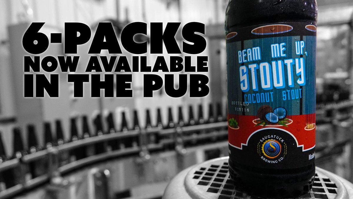 saugatuckbrew's tweet photo. Our Coconut Stout, #BeamMeUpStouty is NOW AVAILABLE exclusively in the Pub. #PubExclusive #SnagASixer #FinalFrontierBeer https://t.co/2v8ur3y4DS