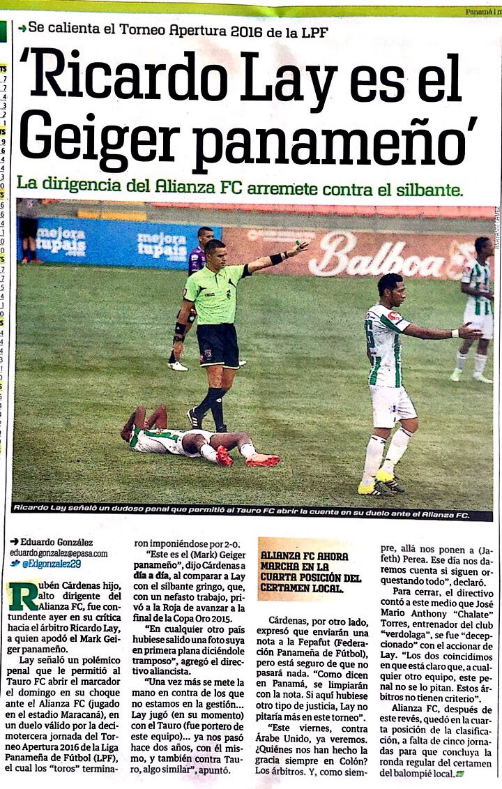 alianzafc's tweet photo. CORRUPTO - Lay lo hace nuevamente. Hace 2 años hizo lo mismo @fepafut @cableondasports @tvmaxdeporte @DiaaDiaPa @criticaenlinea @LPFpanama https://t.co/fOnfF9YaSq