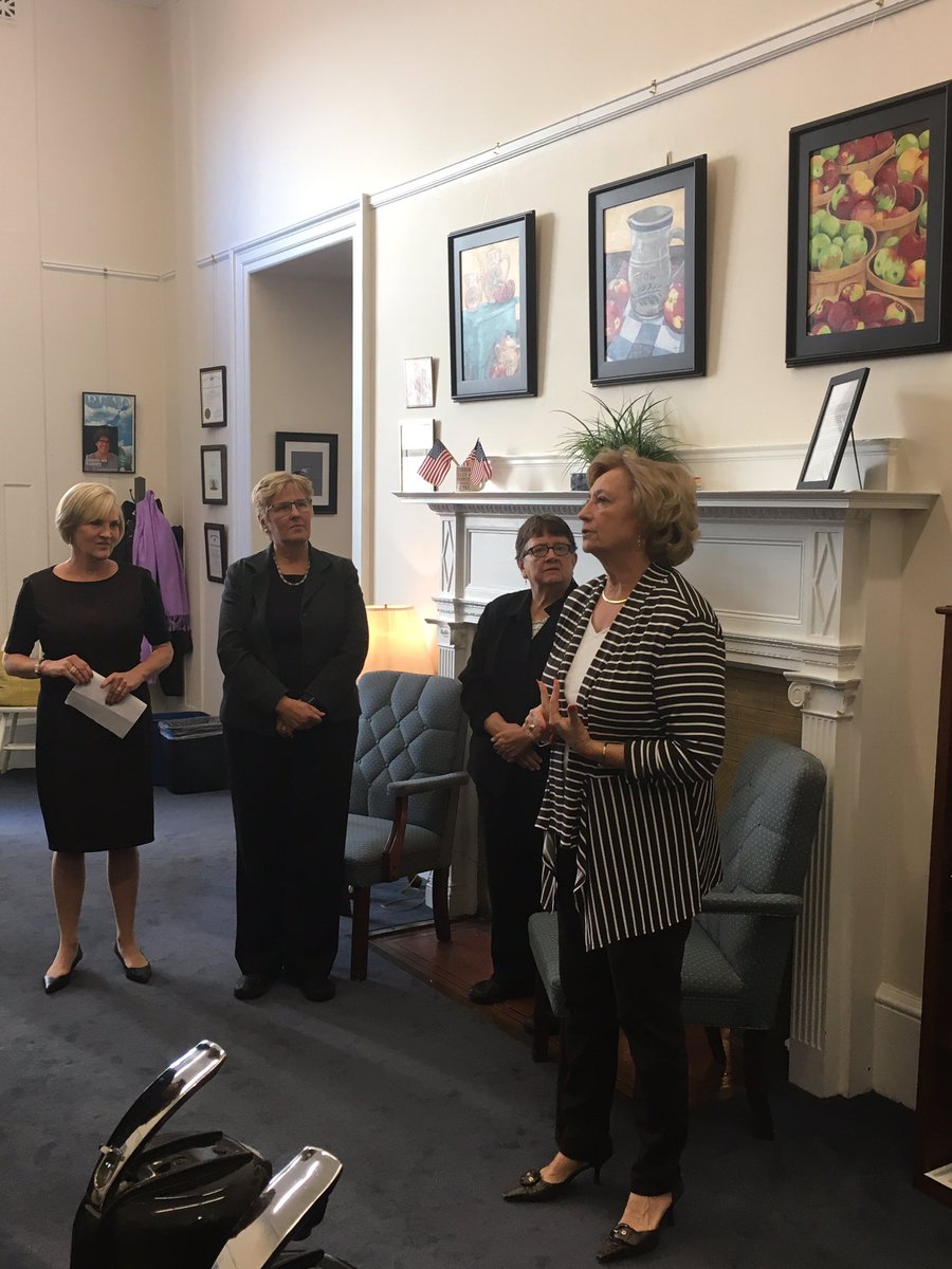 Speaker Pro Temp <a href="/patriciahaddad5/">Pat Haddad</a>  opening our meet and greet with <a href="/MWPC/">Massachusetts Women’s Political Caucus</a> new ED Sarah McCarthy Welsh! #mapoli