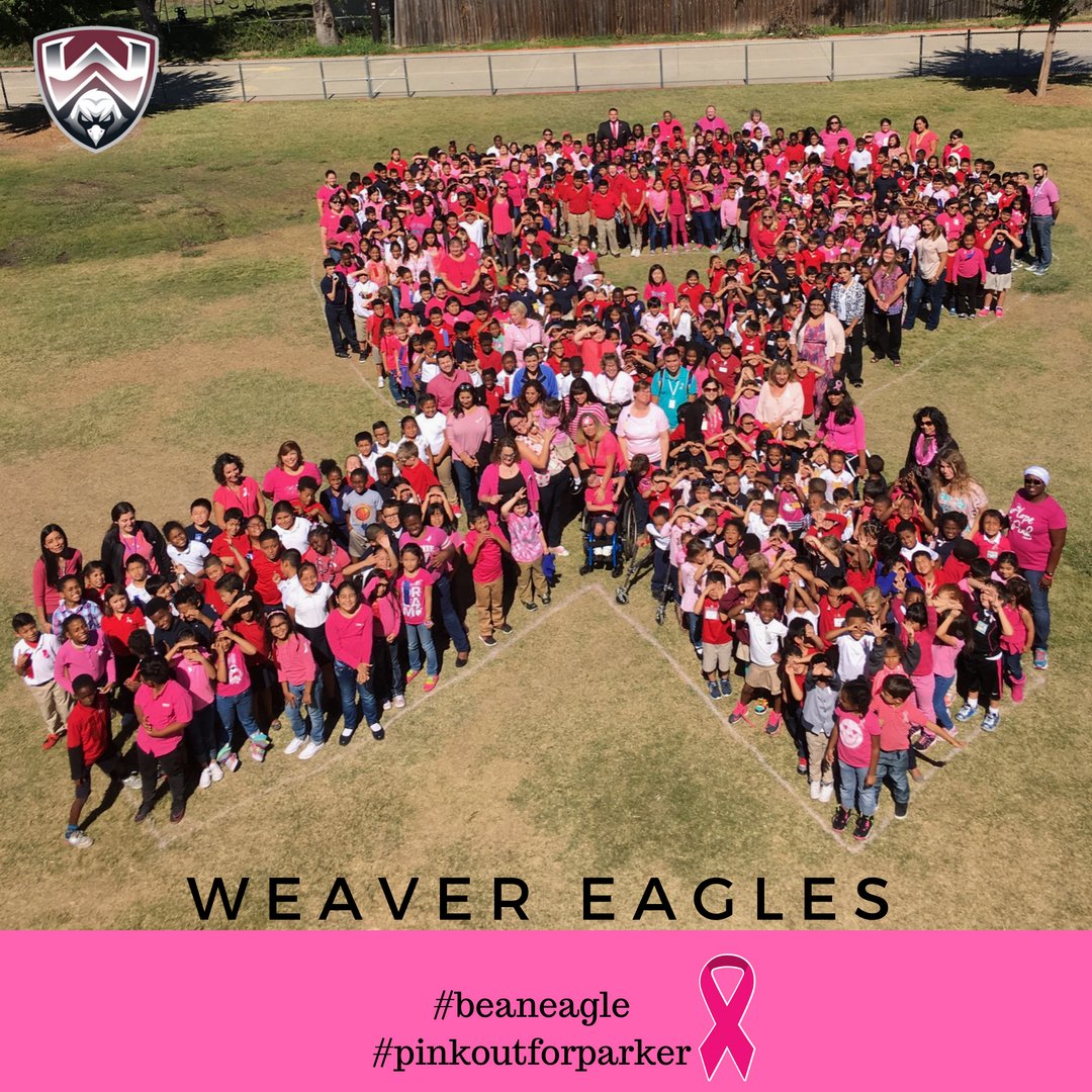 Weaver_Eagles's tweet photo. Welcome back, we love you Mrs. Parker! #pinkoutforparker #BreastCancerAwarenessMonth #beaneagle https://t.co/ILwAkzfAu9