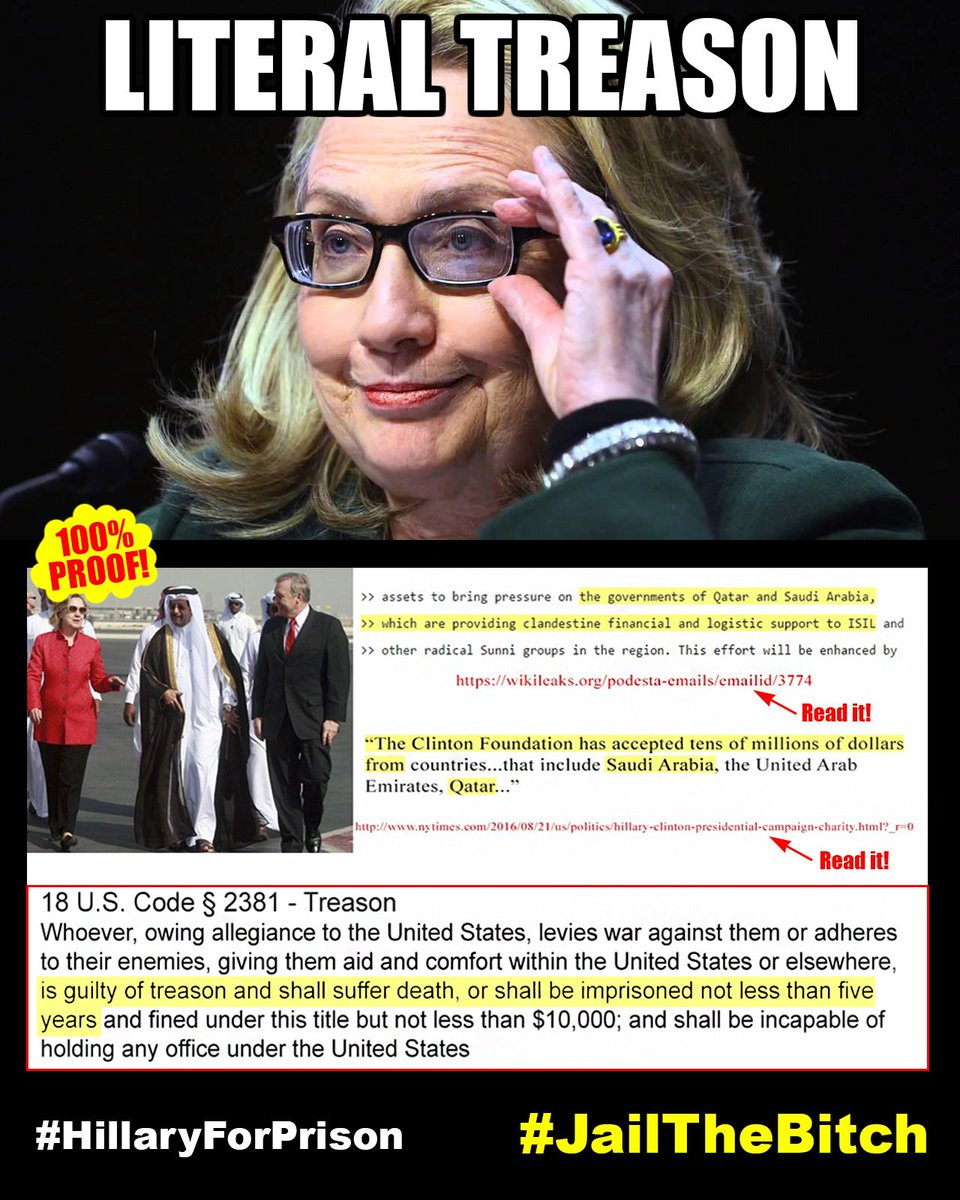 roz__ke's tweet photo. @rvaughanw @realDonaldTrump
Trump said words

But 
Hillary committed #Treason

She took hush money from #ISIS funders

#Email3774 https://t.co/RKoo4R5ctk