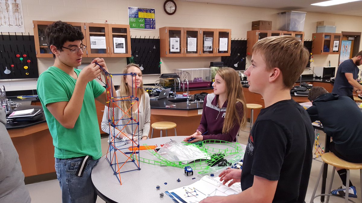 IndeeScience's tweet image. Mr. Shannon and Mr. Doyle are working with the Physics class on building roller coasters and will study the forces of them this week.