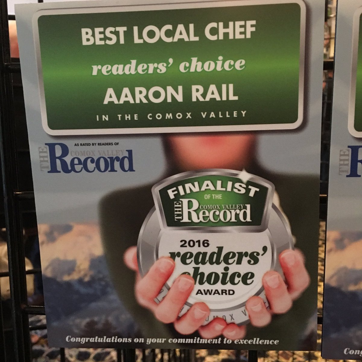 Congratulations on Readers' Choice "Best Local Chef!" Chef Aaron Rail rocks it in the kitchen <a href="/whitewhaleeats/">White Whale</a> -#WeAreYQQ  Champs! #yqqeats