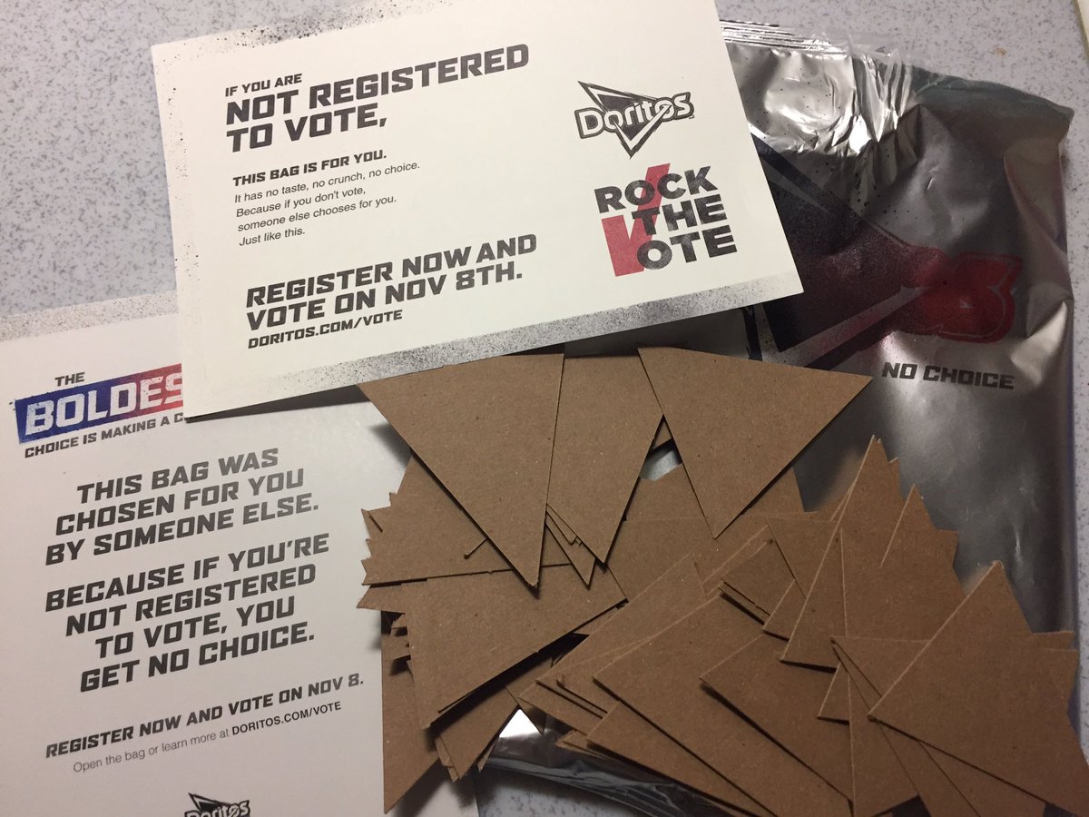 Listen Doritos, I'd be more receptive to your civic metaphor if there were also a few cool ranch taco shells. Empty promises and hot air...