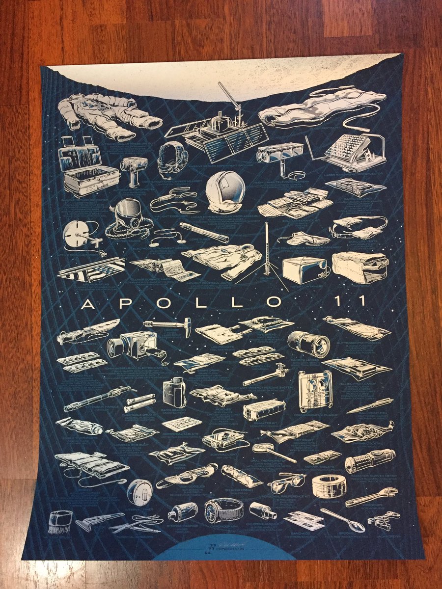 hpellham's tweet image. Check out this INSANE Apollo 11 print I got from @FringeFocus. It's comprised of all the items used during our first Moon landing.