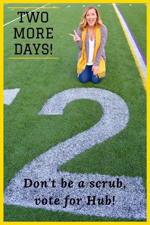 TWO MORE DAYS till Election Day for Miss TTU! Hailey Hubbell is representing us so #dontbeascrub vote hub!!