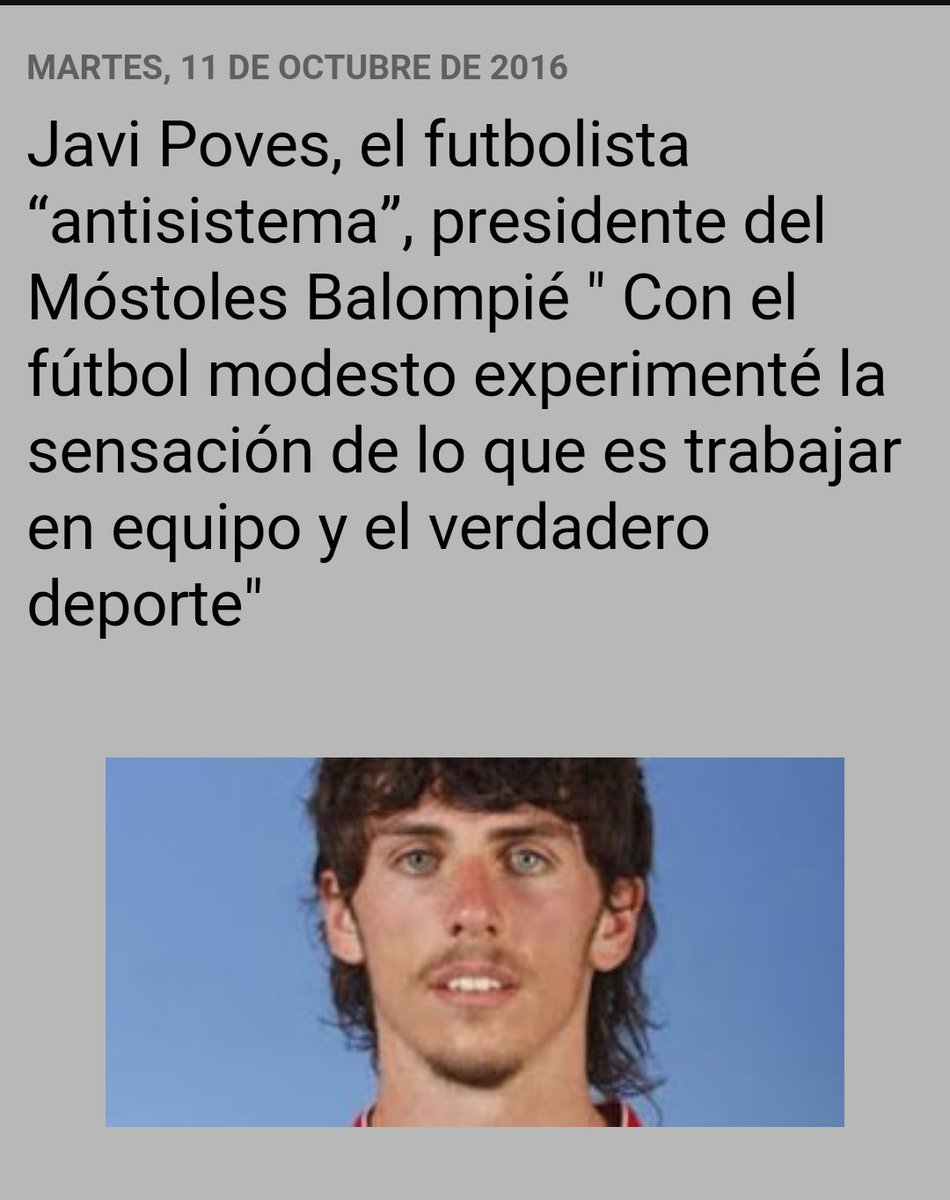 FESCOBAR76's tweet photo. Entrevista a Javi Poves el futbolista antisistema ahora presidente del @mostbalompie @gmfacademy https://t.co/ZzegF62gOB https://t.co/G6YJvVm3TX