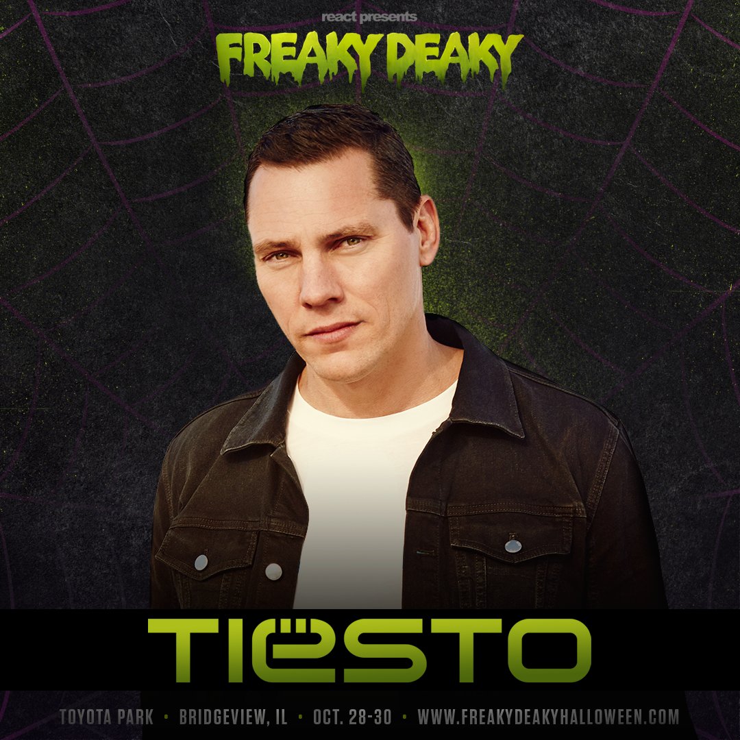 tiesto's tweet photo. .@getfreakydeaky is less than a month away! See you Halloween weekend 👻🎉 https://t.co/x85EUOaY5G