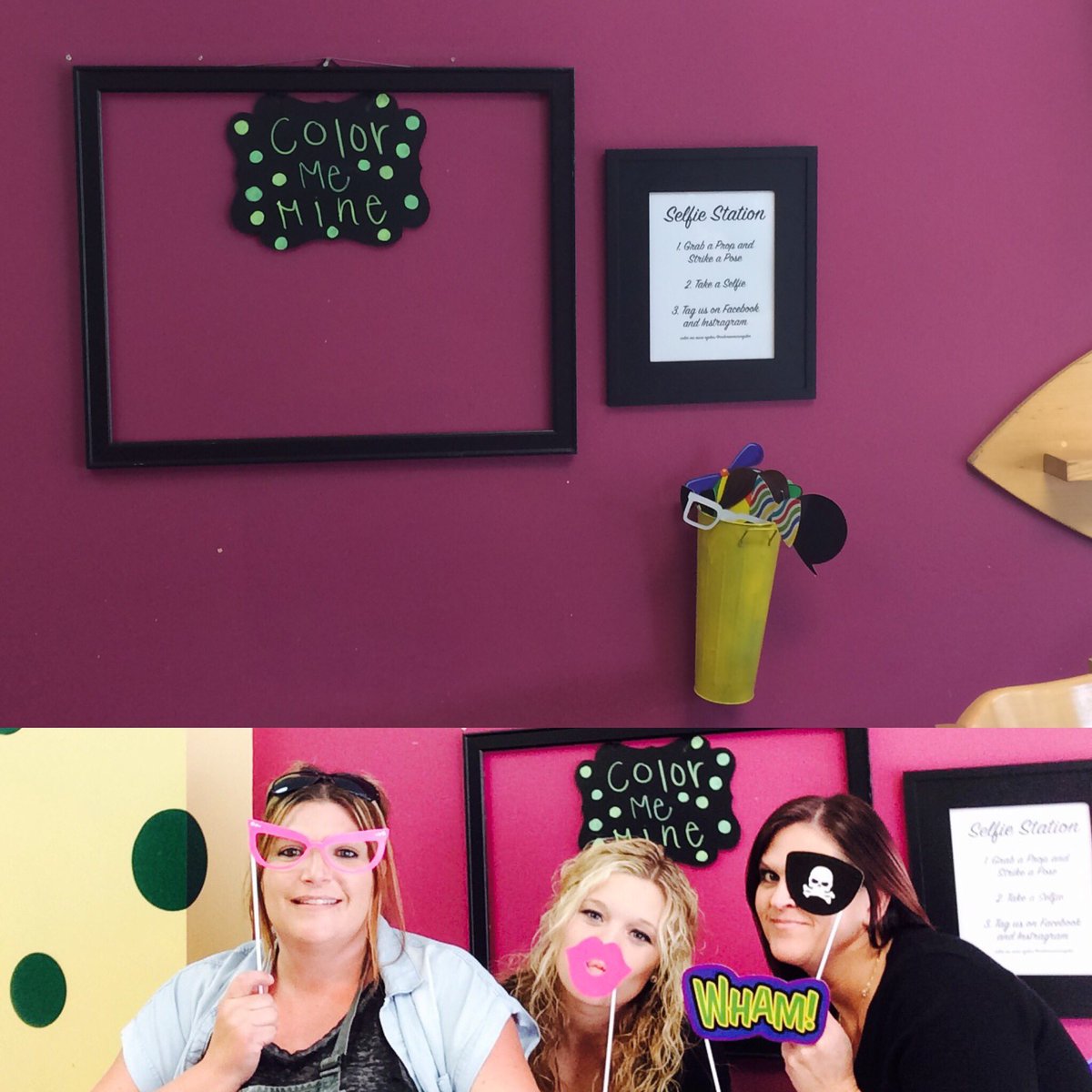 CMM_Ogden's tweet photo. What's new at Color Me Mine!!!! Did someone say a selfie station????? Yes we did !!! https://t.co/1TAyztTTvU