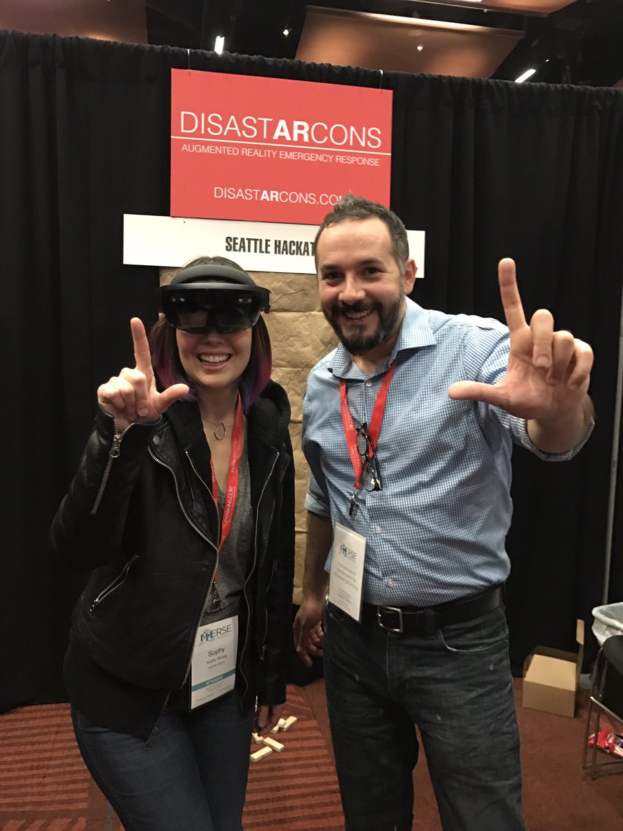 kpimmel's tweet photo. Always great to see new HoloLens apps -nice work @stonedrew and DisastARcons team #IMMERSE2016 https://t.co/J4RhesPlgQ