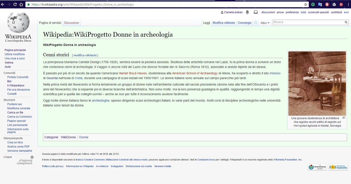 WikiDonne's tweet photo. For the #womeninarchaeology editathon is born a new wikiproject on #itwiki https://t.co/IHXLfld9Bi #womeninred #wikidonne https://t.co/xhZsbcfxim