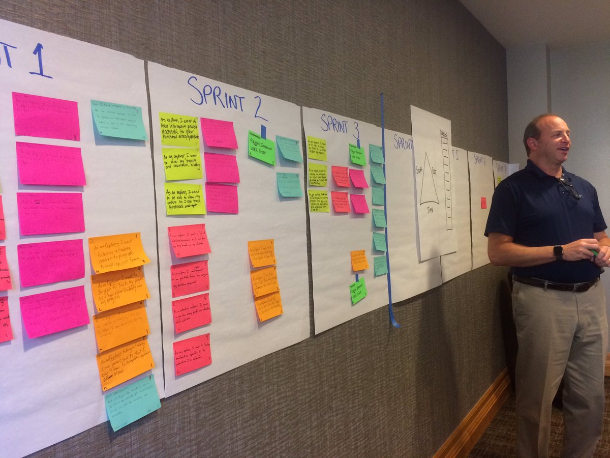 gmonies's tweet photo. Product Owner training in action. Our sprints just got slashed!
#SummitTraining @AgileInfusion https://t.co/S69udCvNmg