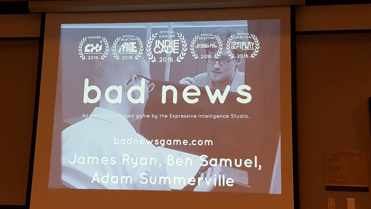 deftjams's tweet photo. Looks so good! #BadNews #AIIDE16 @xfoml @Autumnsburg @ThisIsBenSamuel https://t.co/RxtMUQMuPY