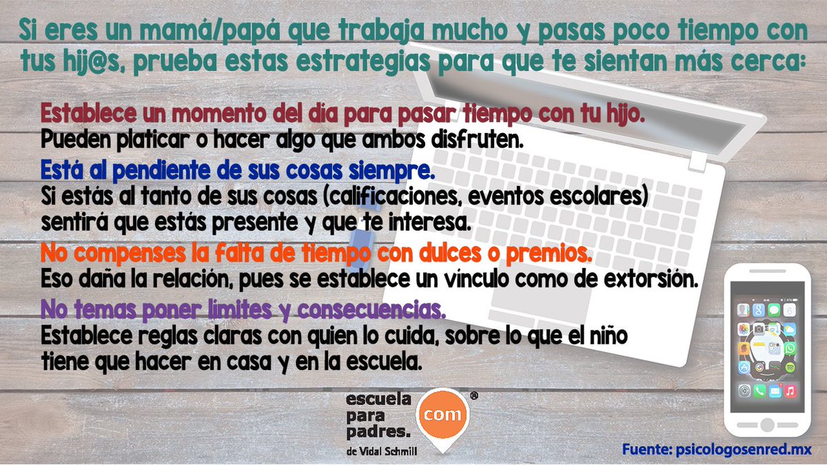 escuela_padres's tweet image. Si por cuestión de trabajo pasas poco tiempo con tus hijos, pon en práctica las siguientes estrategias...