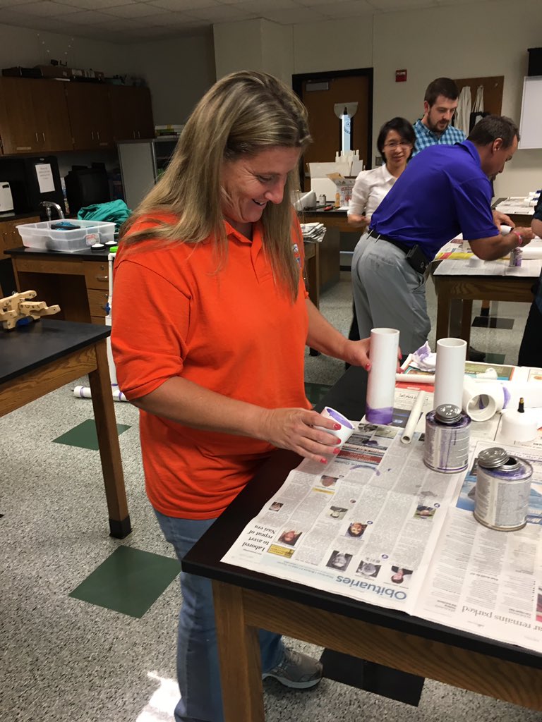 Byoteec's tweet photo. GT Physics teachers making rockets with Mr. C at BHS in Richardson. @RISDScience @RISDGT @jeprincipal @rwestjh @LakeHighlandsJH @PjhRaiders https://t.co/j9fOM8HuTY