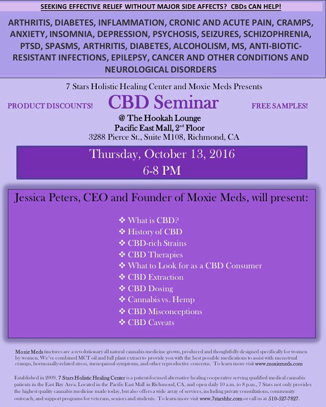 MoxieMeds's tweet photo. Come join us @7starshhc to learn about #CBD 💚 Free samples, discounts, information provided &amp; questions answered - who could want more? 😊 https://t.co/L2CZQ3BtkR