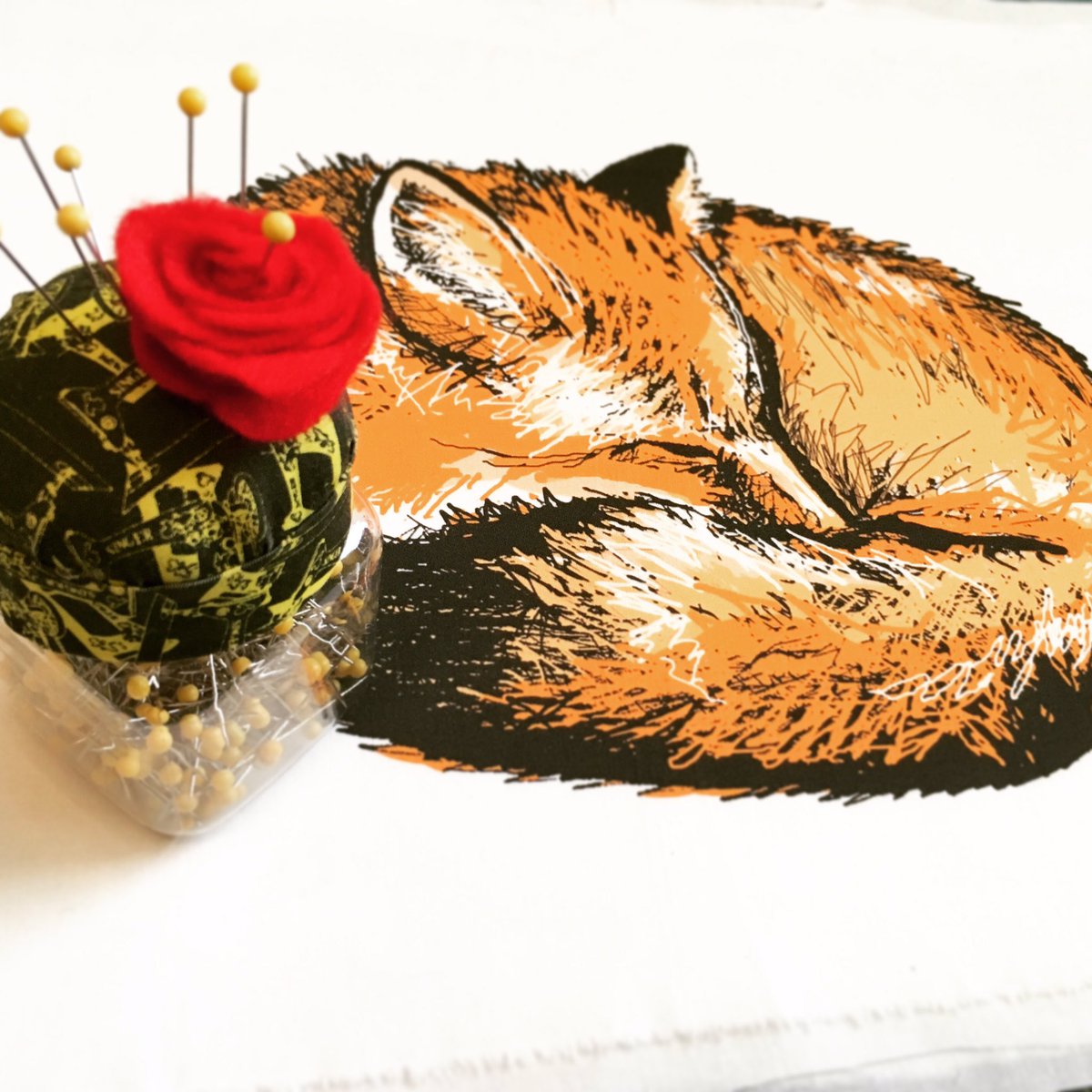 blackdogcircus's tweet photo. All my fabrics are made from my drawings including this guy 🐺 #organic #kidsdecor #kidsatheart #handmade #etsy #blackdogcircus https://t.co/Q50oum92ct