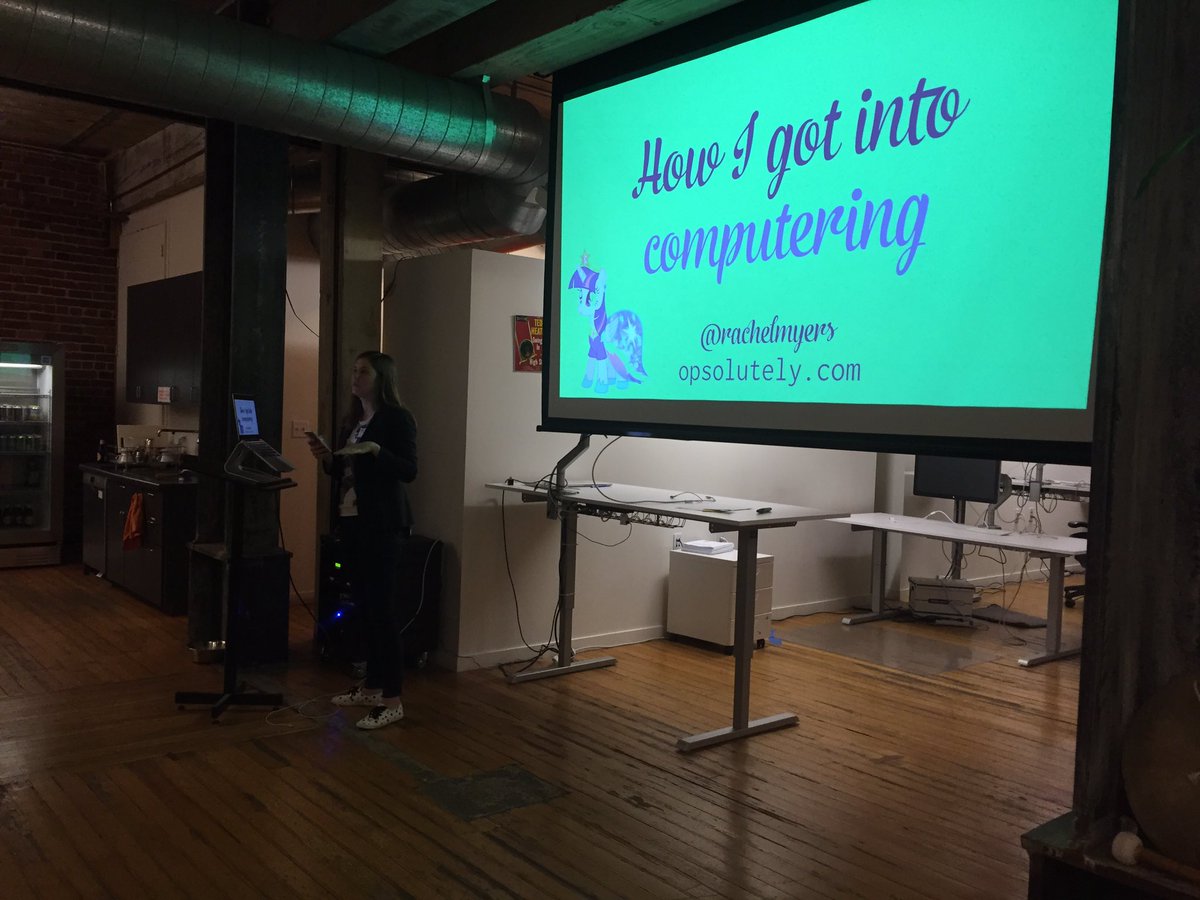ANeyzb's tweet photo. 'Learn to code and yell' - sound advice from @rachelmyers on becoming anengineer #AdaDay2016 @carbonfive https://t.co/MaLG4hVvqo