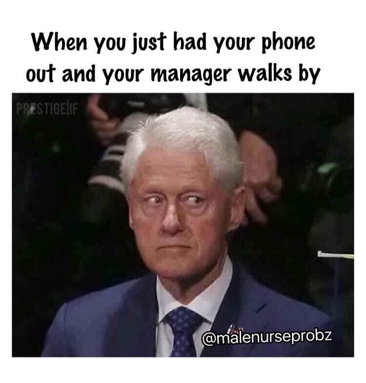 MaleNurseMind's tweet photo. *pretends to scroll through documents* #clintonmeme #billclinton #nursing #nurse #nurses #nursingschool #MNP https://t.co/7BR1pTzarQ