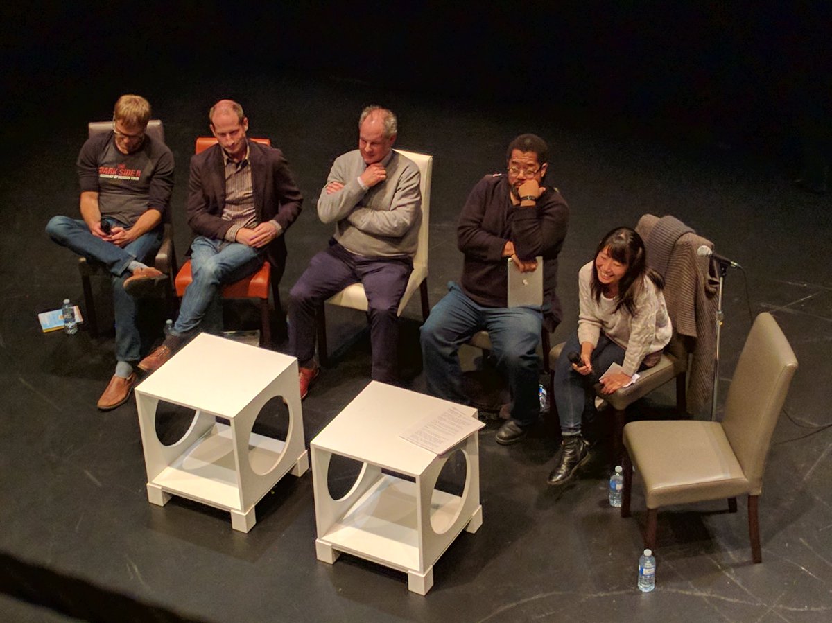 WordfestTweets's tweet photo. Q&A at our #TuesdayShowcase at @yycARTS #BigSecretTheatre w/ Craig Davidson Jim Lynch Tim Falconer André Alexis & Madeleine Thien
#Wordfest https://t.co/r41TiXOSYc