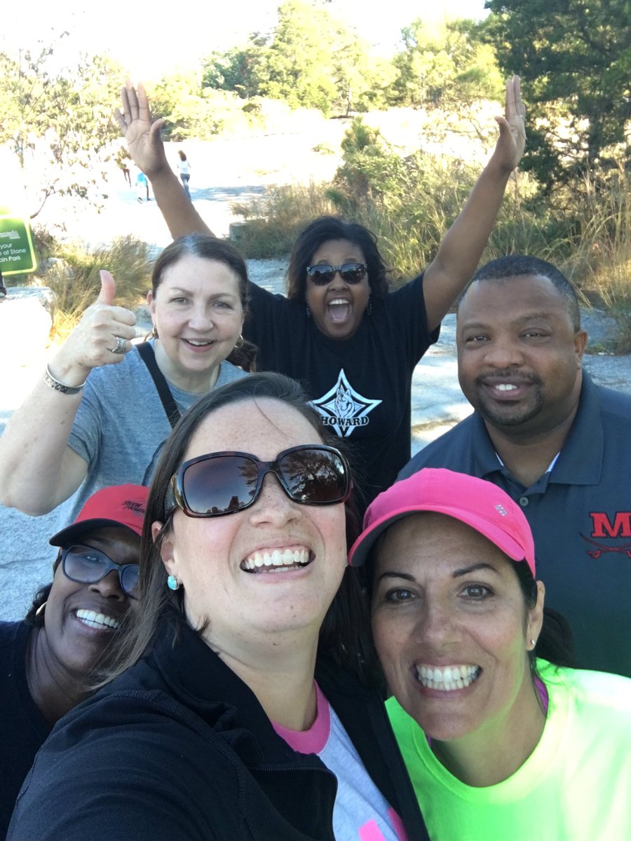 AmandaWMarsh's tweet photo. "You've got what it takes, but it will take everything you've got!" Conquered Stone Mountain as a team! @GLISI @BibbSchools #BCLS50 #team https://t.co/HipkCFo0QH