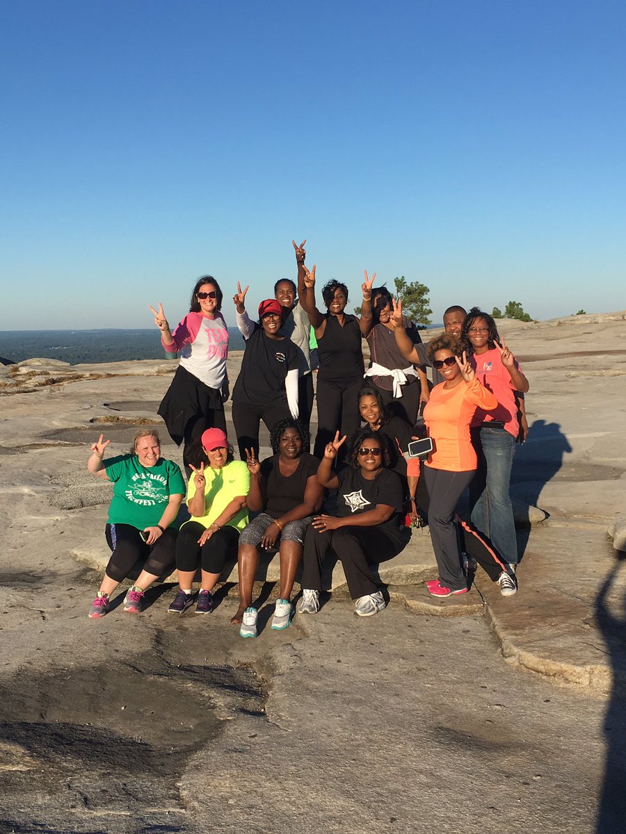 AmandaWMarsh's tweet photo. "You've got what it takes, but it will take everything you've got!" Conquered Stone Mountain as a team! @GLISI @BibbSchools #BCLS50 #team https://t.co/HipkCFo0QH
