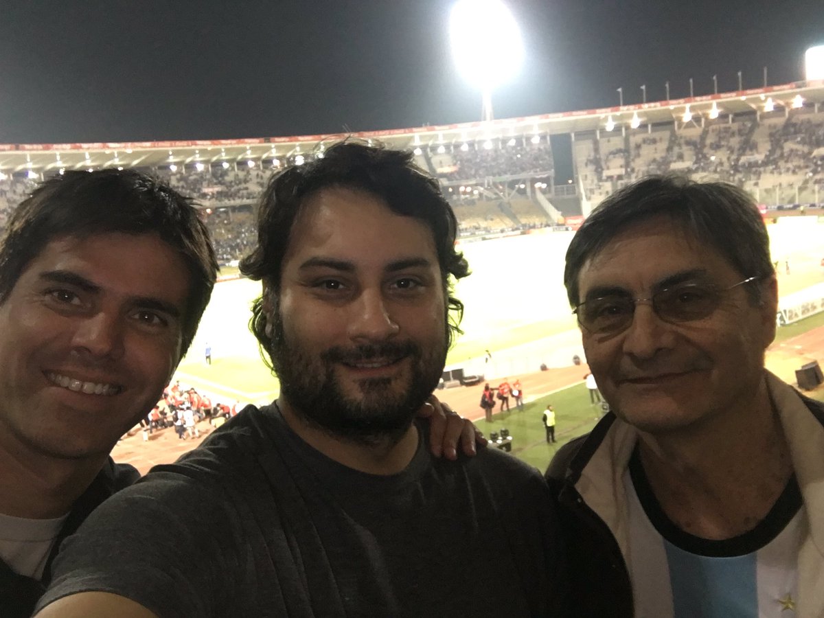 papaiok's tweet photo. Lo mejor de esta noche! Ver el partido con ellos! Con mi viejo y el flaco @silvio220482 #Argentina #MessiVolve https://t.co/ChlY5embdz