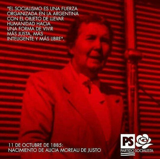 131 Aniv. del natalicio de la Alicia Moreau. Ejemplo de valores, rendirle homenaje es seguir luchando por las conquistas q quedan por venir.