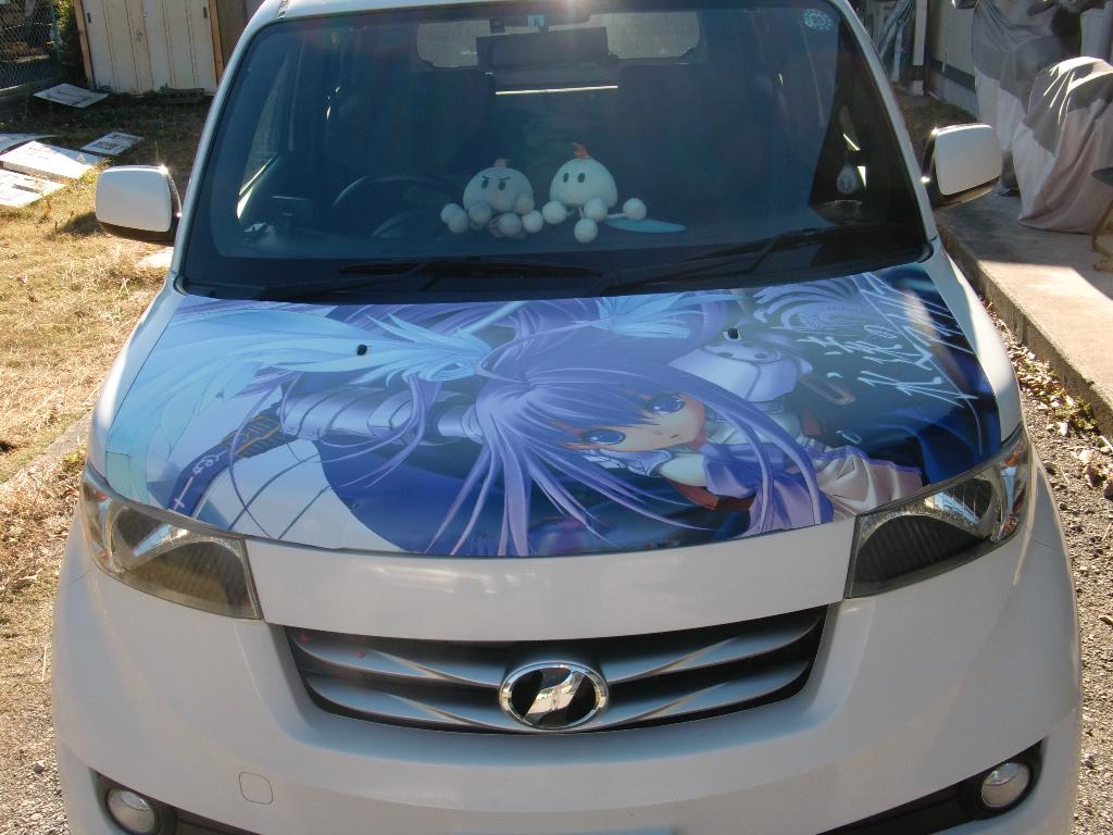 痛車プリントギルド Twitter પર 13 01 14掲載 弊社にてデザイン 施工しました トヨタbbにて永遠のアセリア仕様 です イベ限定ということで ボンネット サイド共マグステです 施工範囲が限られますがマグネットでもしっかり痛車 できますよ 痛車